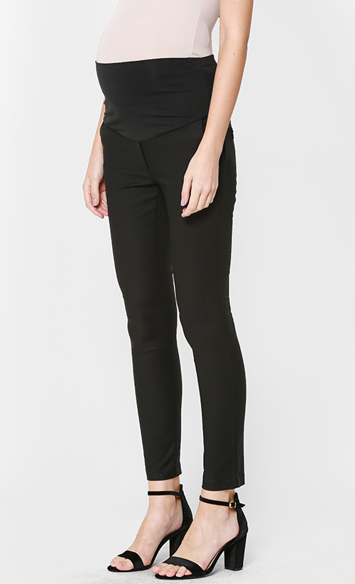Maternity Full Panel Skinny Pants in Black image 2