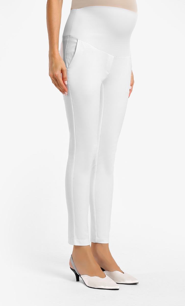 Maternity Full Panel Skinny Pants 2.0 in Off White image 2