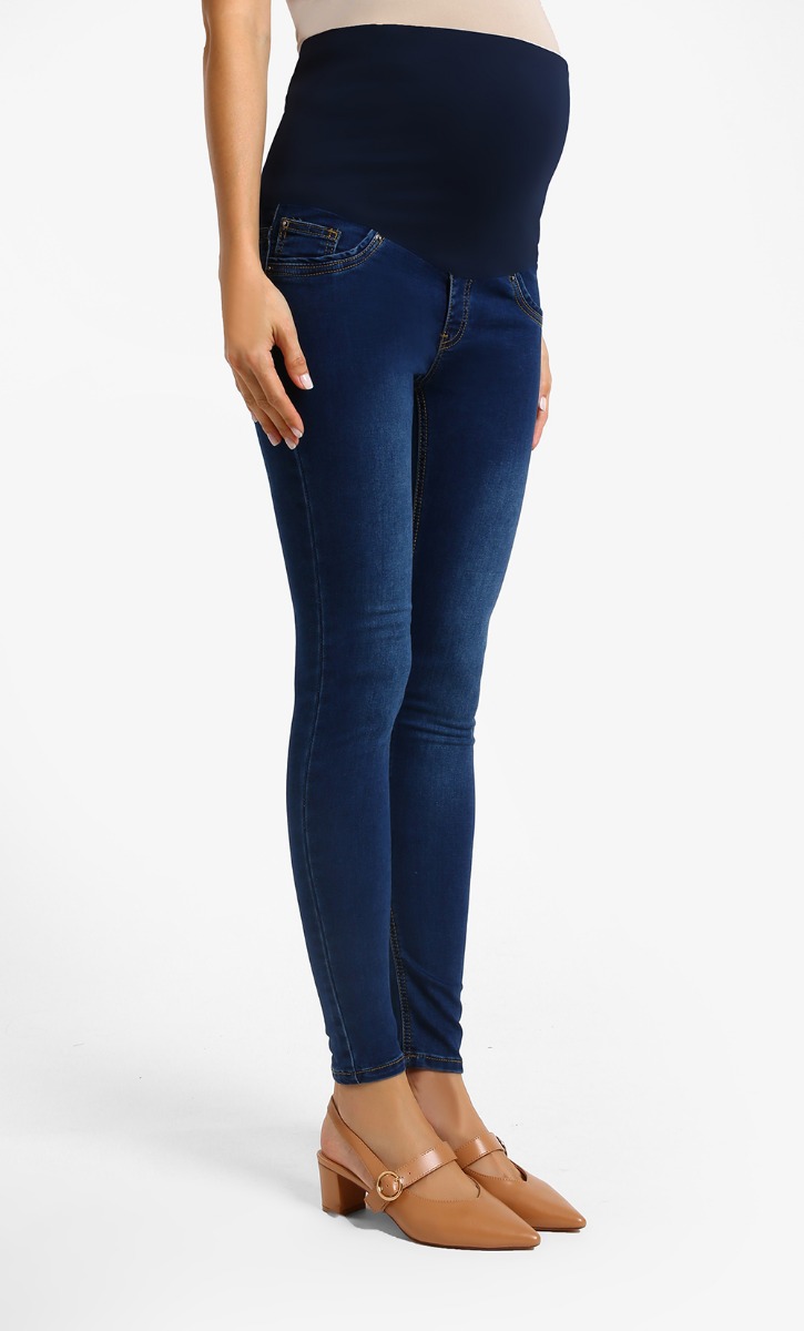 Maternity Jeggings 2.0 in Dark Blue image 2