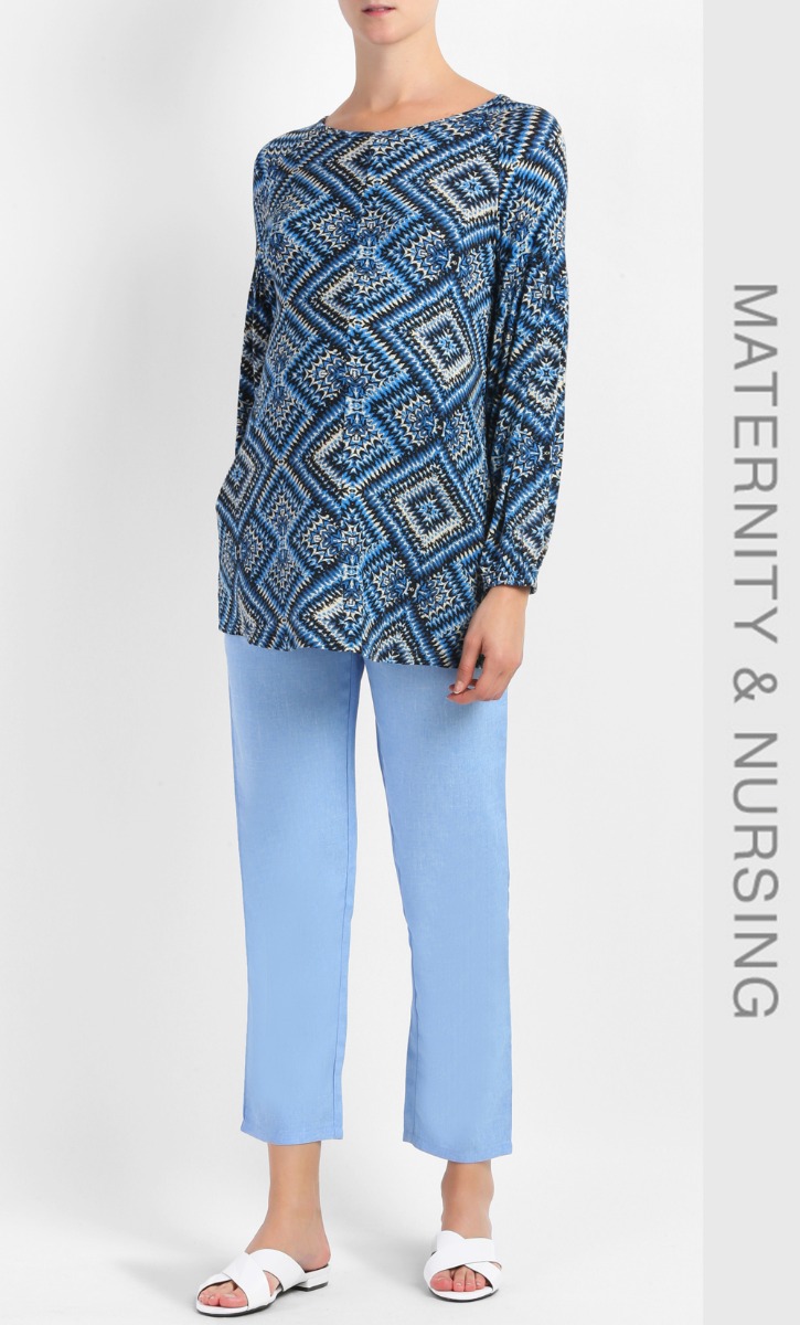 Raglan Nursing Top in Blue