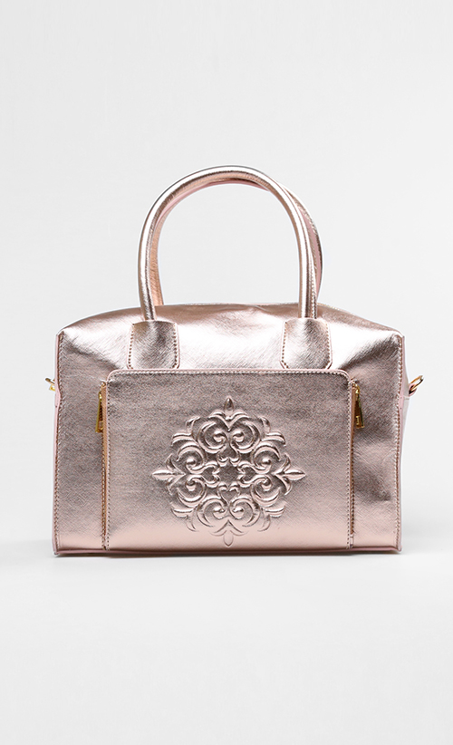 Mini Duffle Bag in Rose Gold | FashionValet