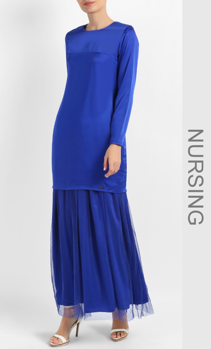 Stilla Kurung Set in Electric Blue
