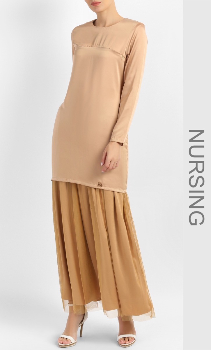 Stilla Kurung Set in Creamy Latte