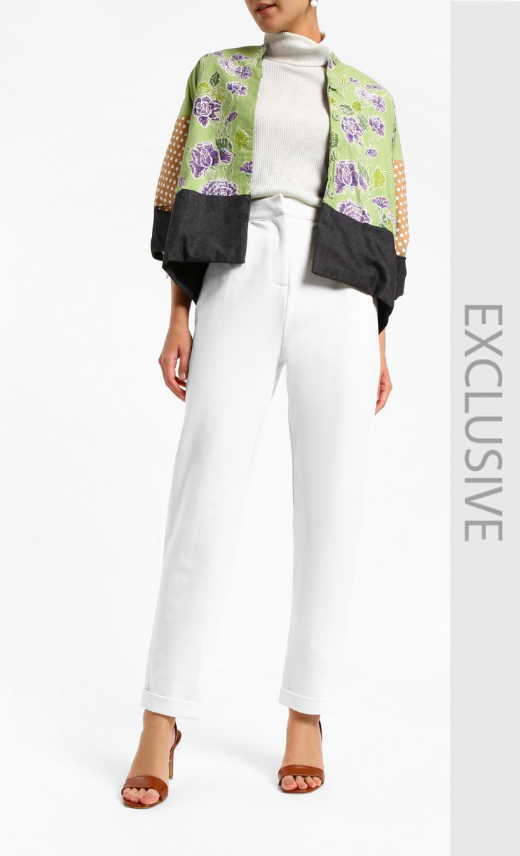 Batik Jacket Top in Green and Purple