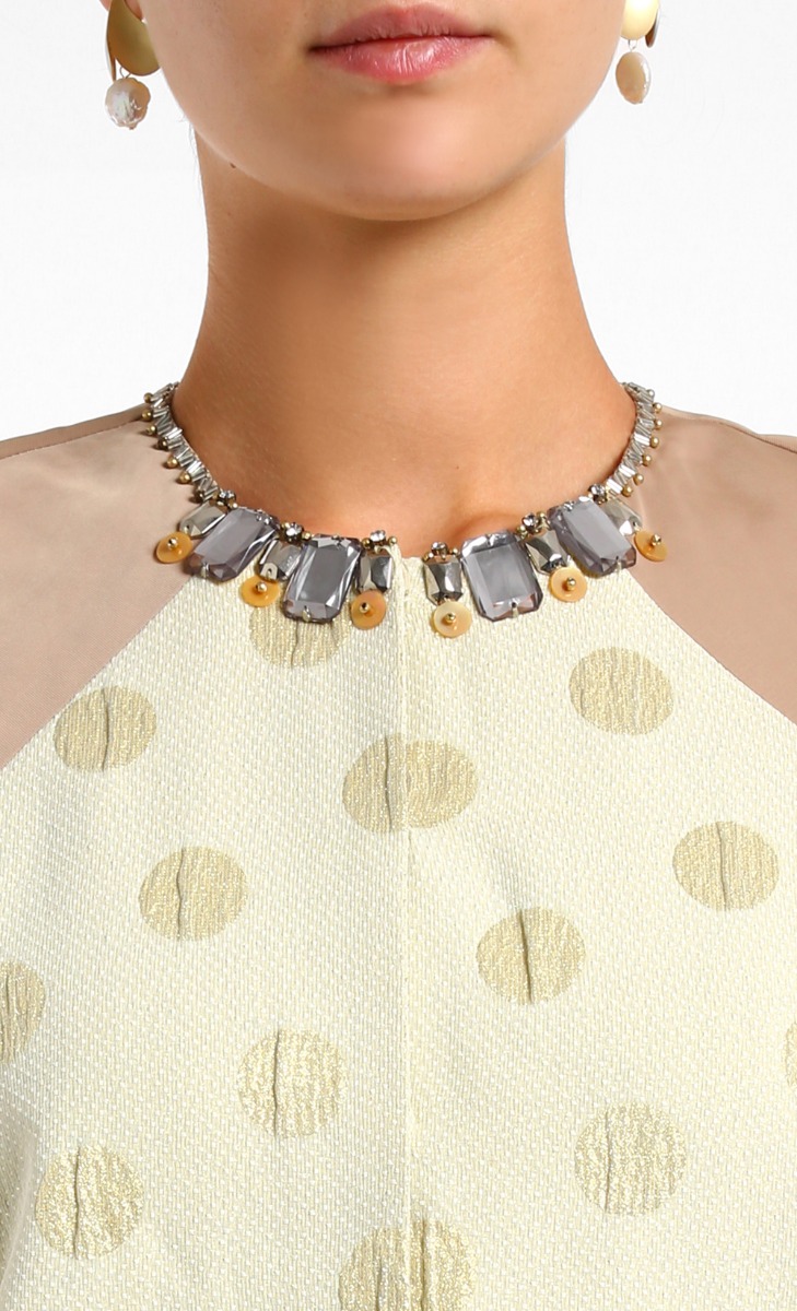 Taffeta Polka Dot Jacket in Nude image 2