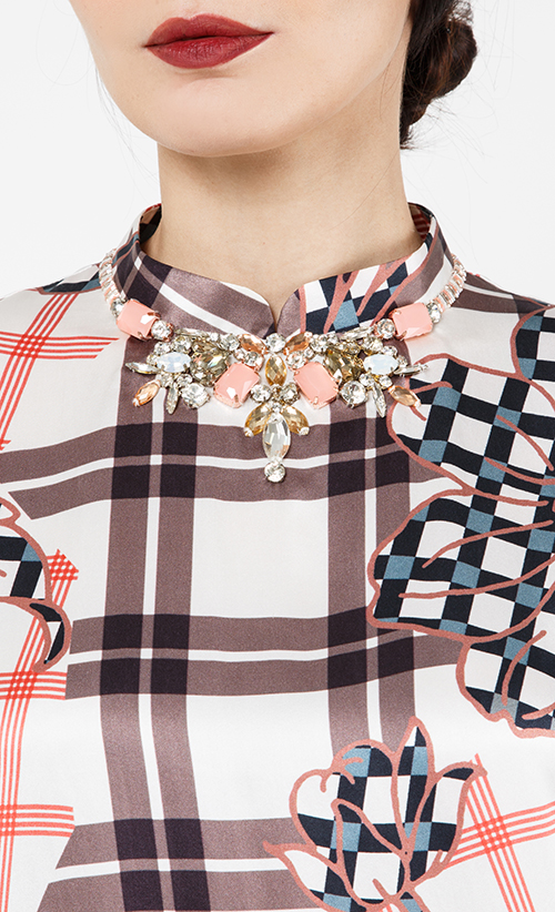 Satin Print Dress in Multicolour image 2