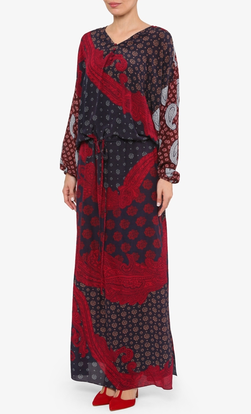 Crepe Print Kaftan in Red I image 2