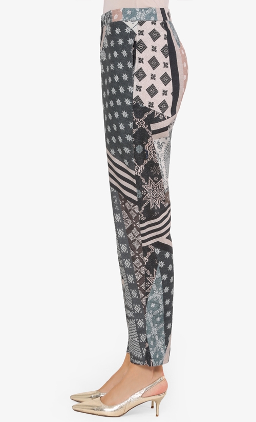 Tenun Print Long Pants in Grey image 2