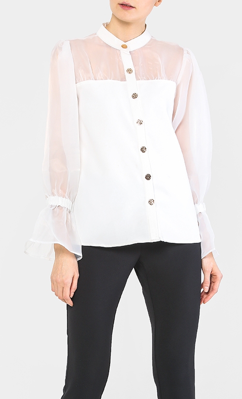 Willow Long Sleeved Top in White