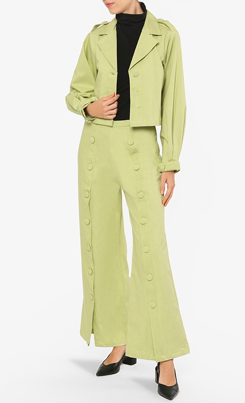 Paige Crop Blazer in Light Green