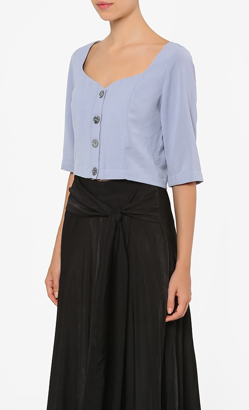 Tina Blouse in Grey Blue image 2