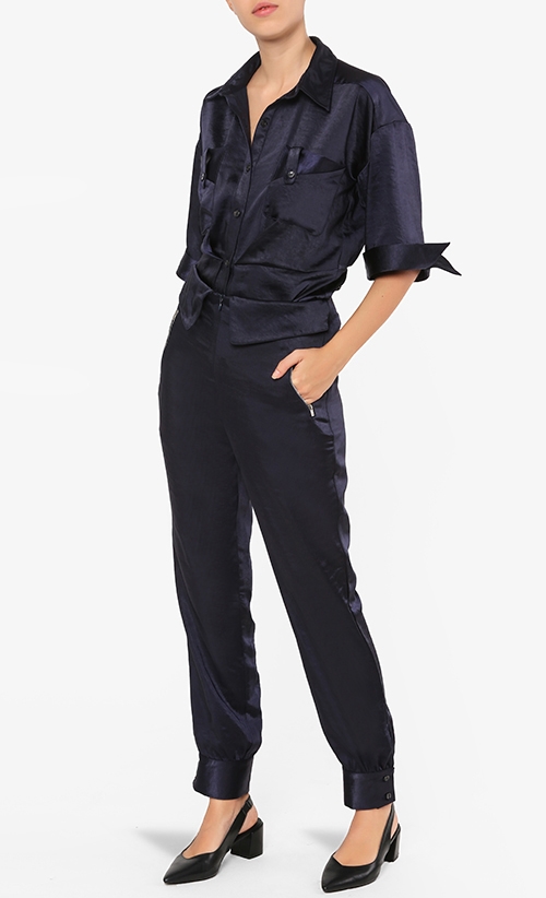 Paola Safari Top in Midnight Blue