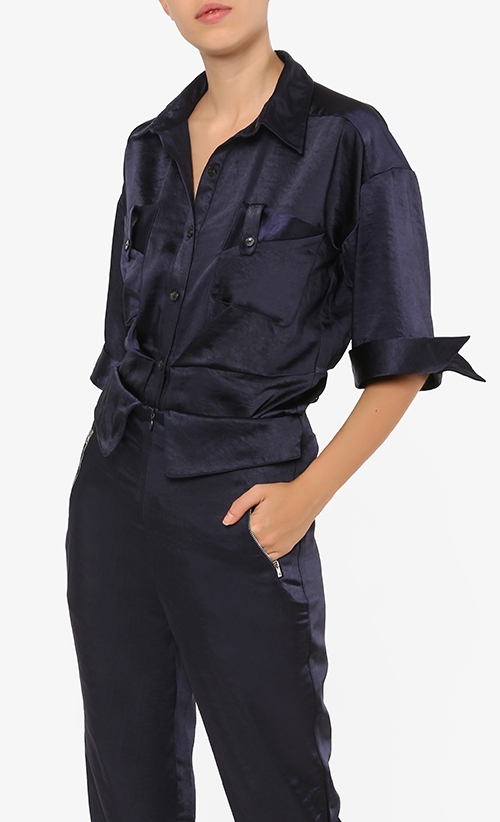 Paola Safari Top in Midnight Blue image 2