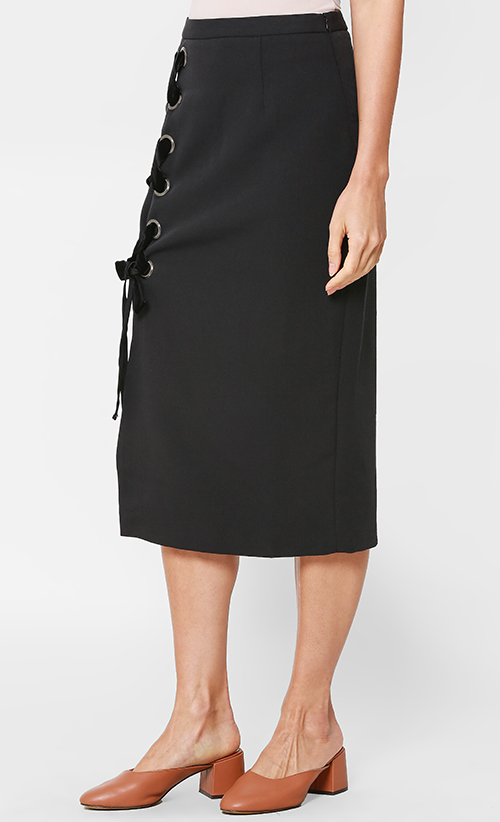 Mari Eyelet Skirt in Black image 2