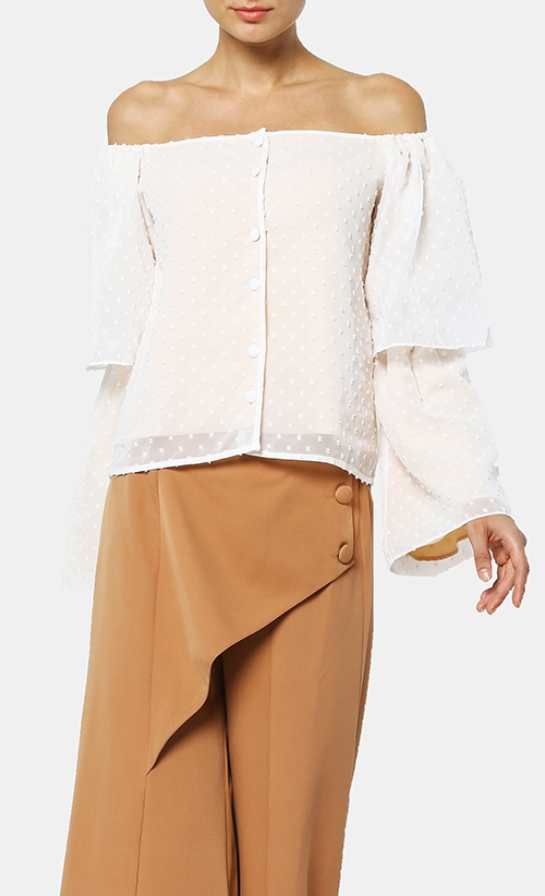 Ona Off Shoulder Top in Cream