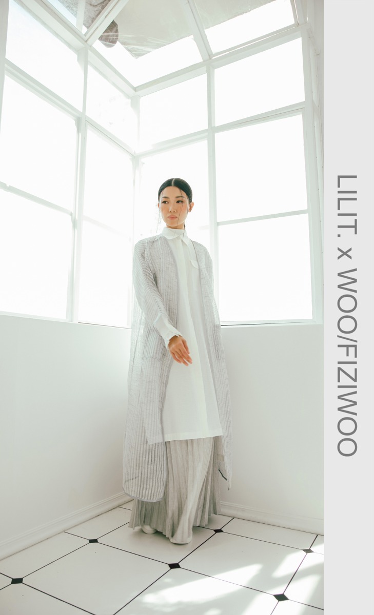 Textured Weave Outerwear in Grey