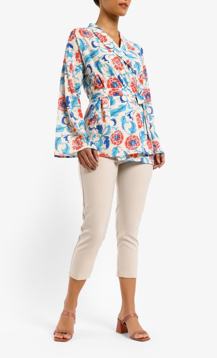 Jingdezhen Kimono Top In Peach 