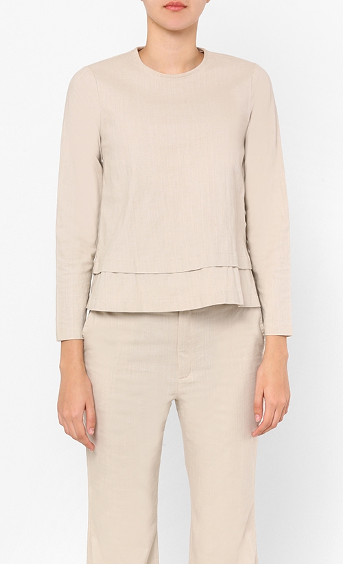 Double Tiered Top In Nude image 2