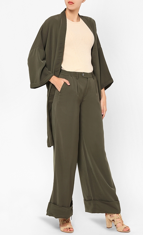 Wide Legged Pants In Green