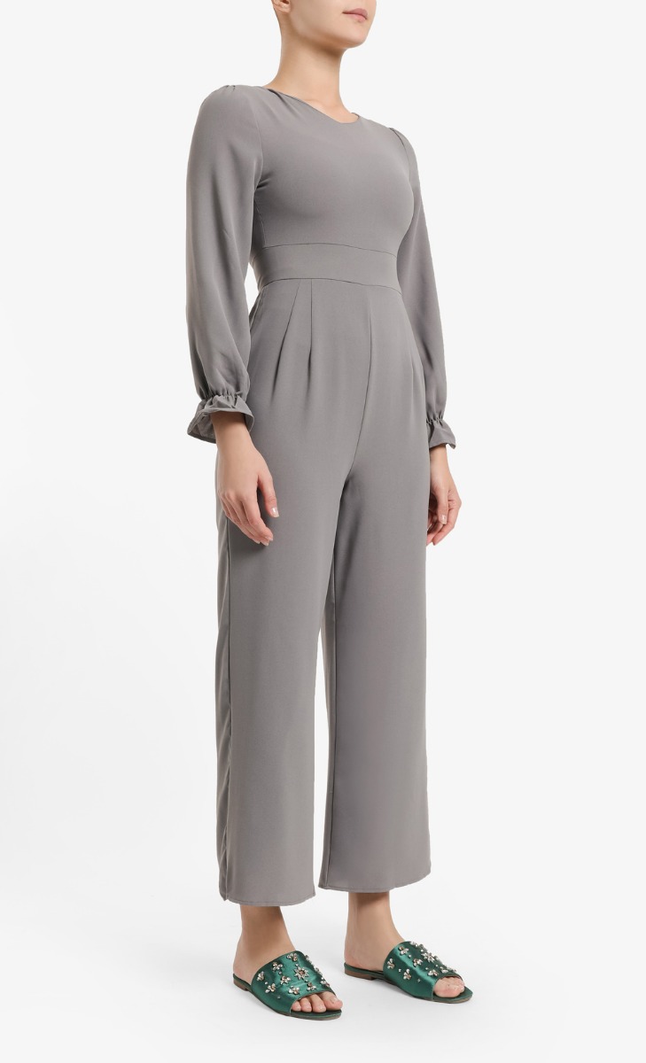Indyana V-Neck Jumpsuit  in Frost Gray