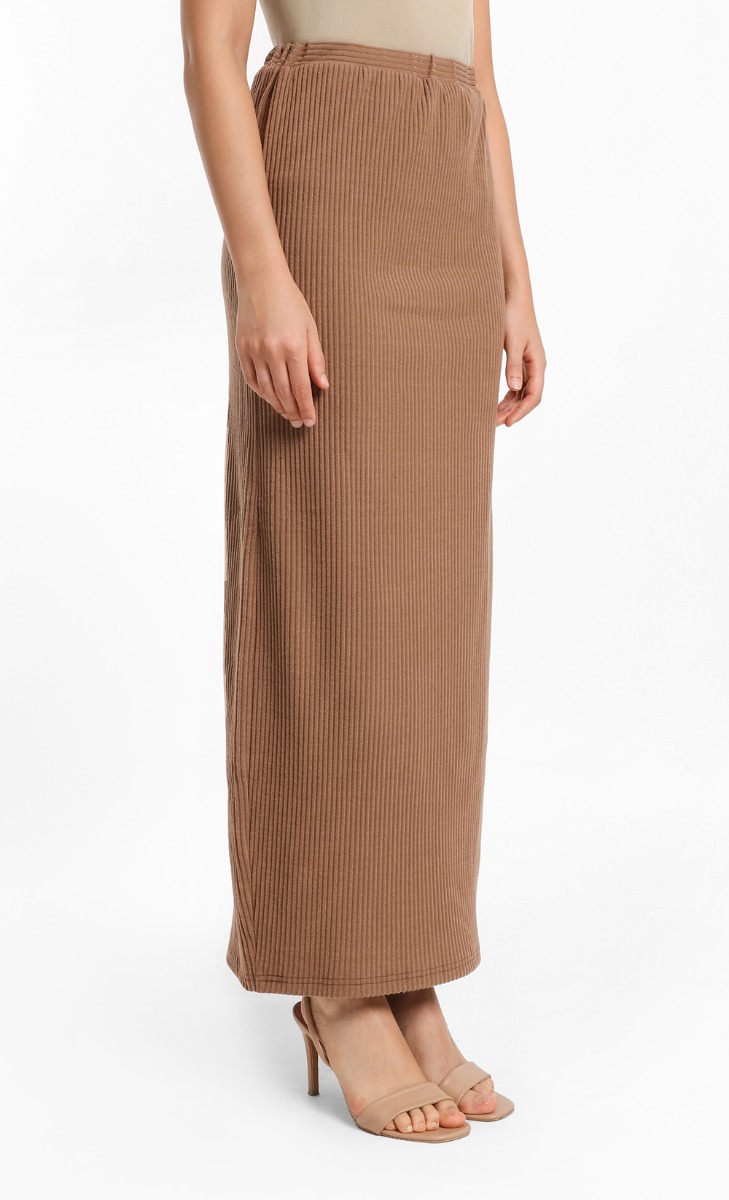 Eleadora Rib Pencil Skirt Skirt in Brown image 2