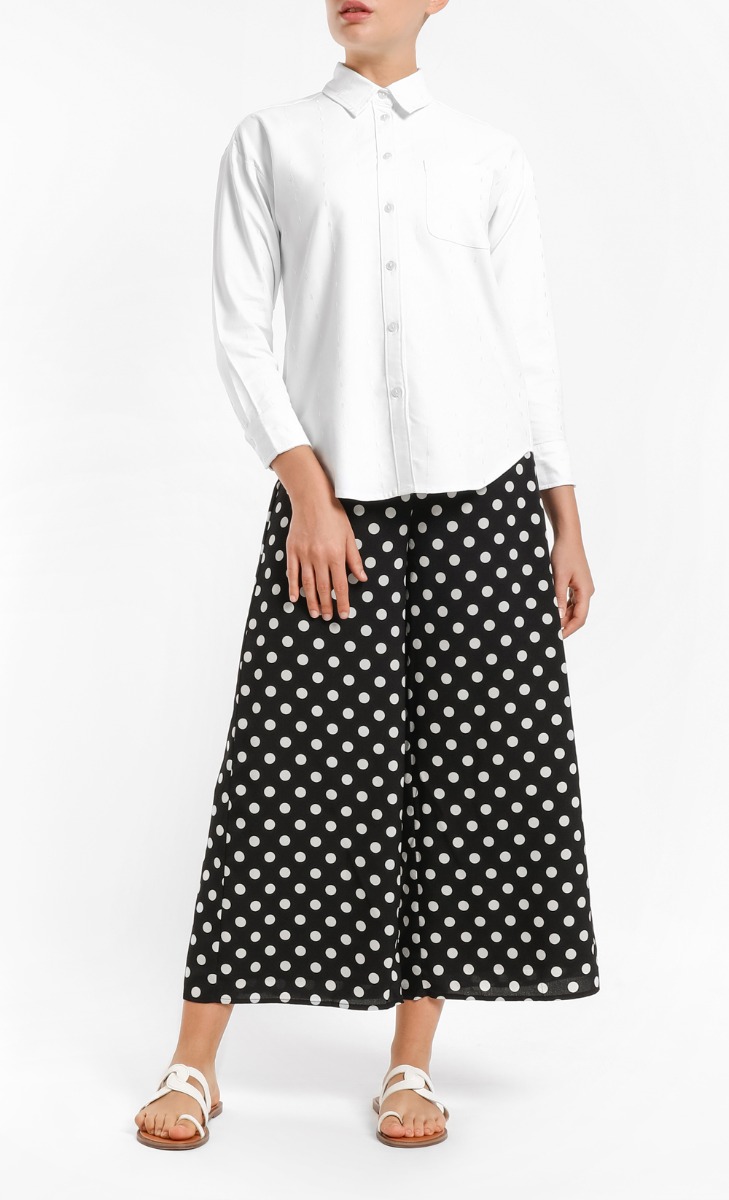 Fazeela Embroidered Shirt in White