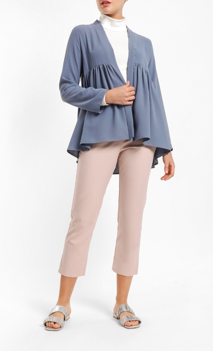 Hilah Gathered Cardigan 2.0 in Cloud Blue
