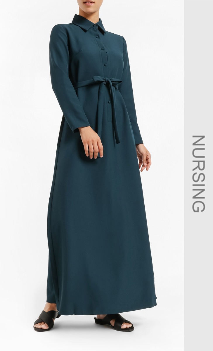 Nomindee Henley Maxi Dress in Teal