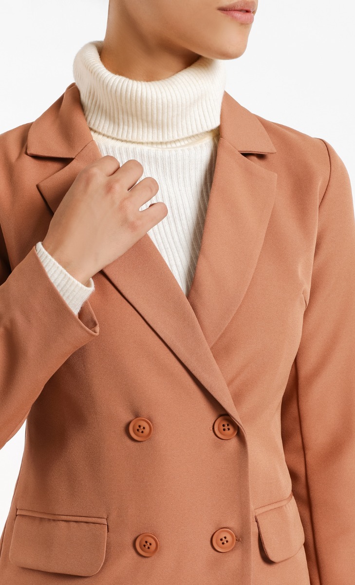 Chrisara Double Breasted Blazer in Maple Sugar image 2