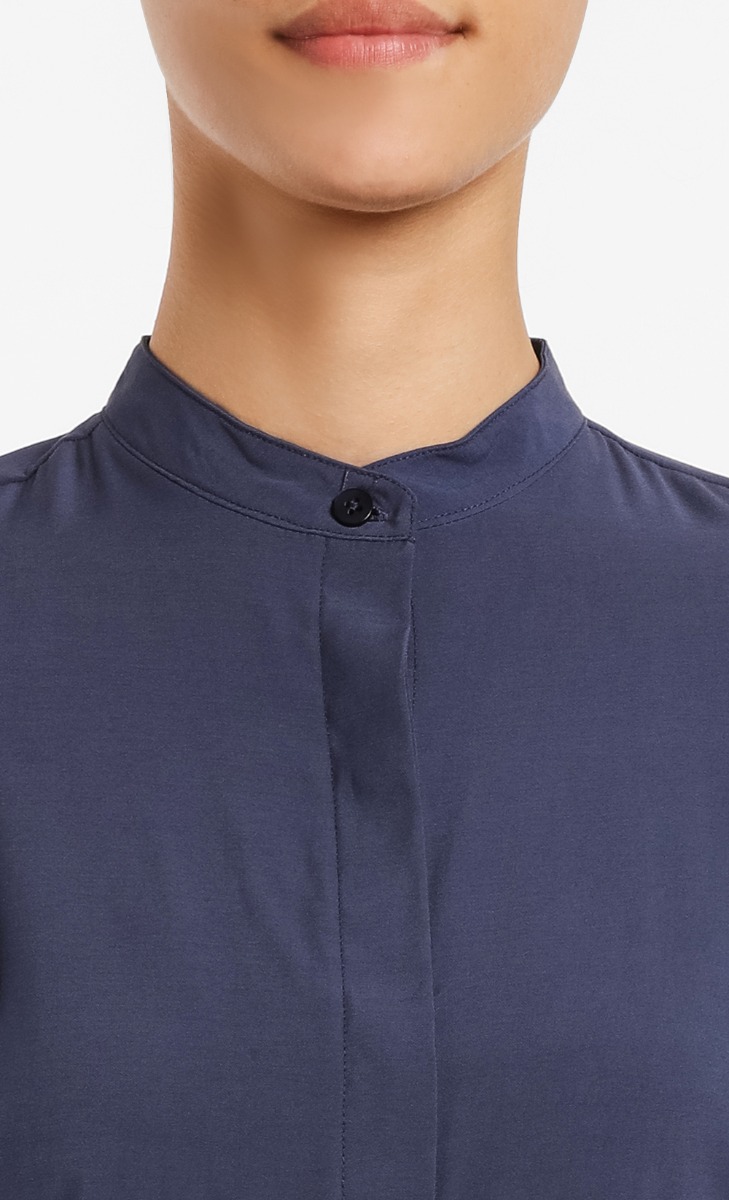 Nichelle Front Button Blouse in Navy image 2