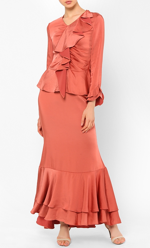 Xenia Dramatic Skirt in Sienna