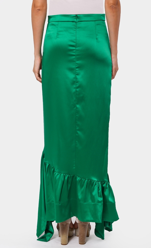 Luna Asymmetrical Skirt in Emerald image 2
