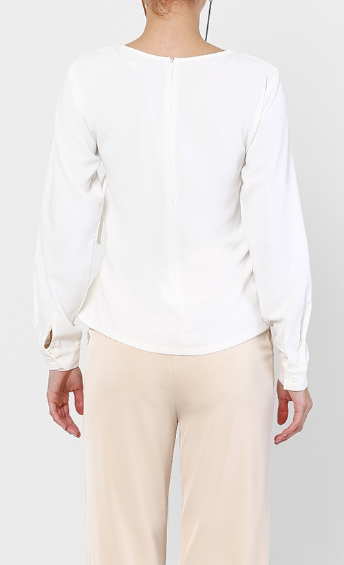 Lace Up Top in White image 2