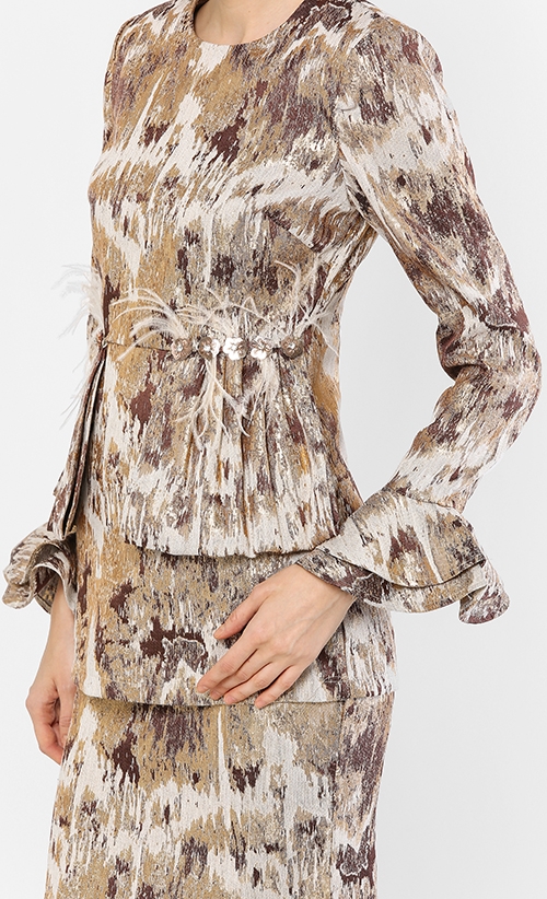 Elizabeth Kurung Set in Brown image 2