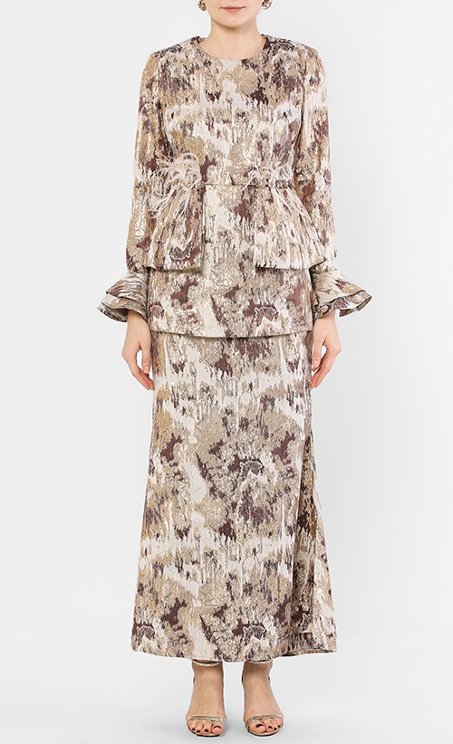 Elizabeth Kurung Set in Brown