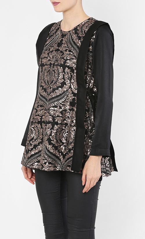 Amelia Top ln Black and Gold image 2