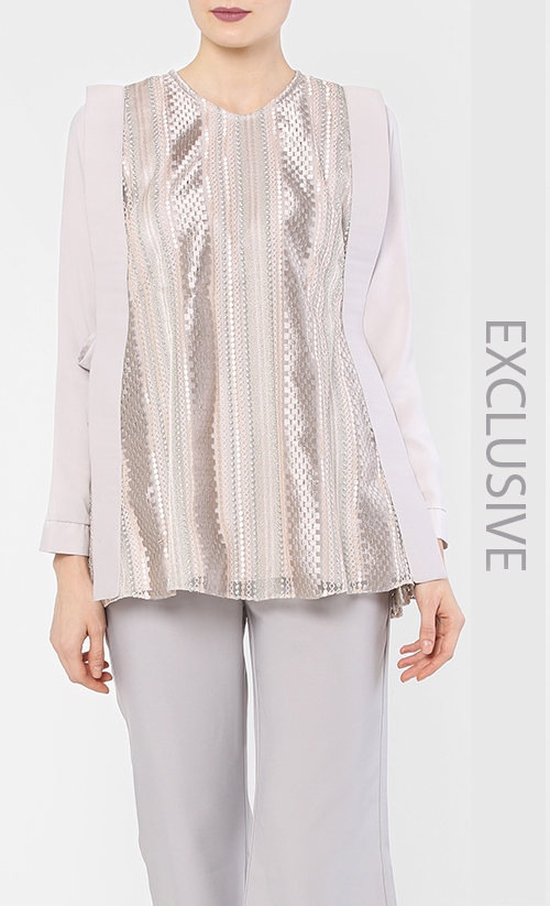 Amelia Top in Silver and Gold