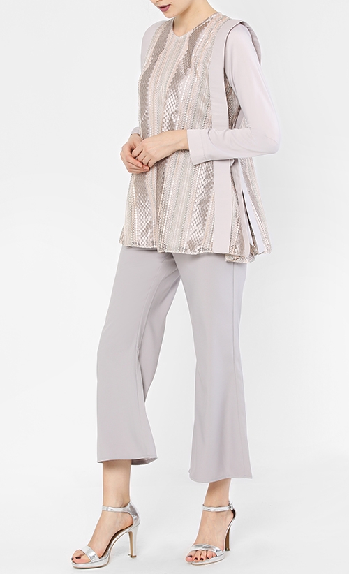 Amelia Top in Silver and Gold image 2