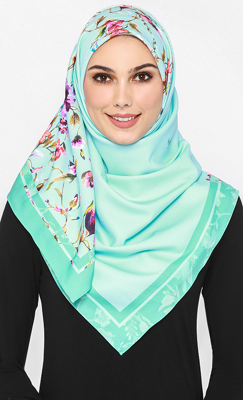 Tya Azaahra Bawal Scarf in Light Turquoise