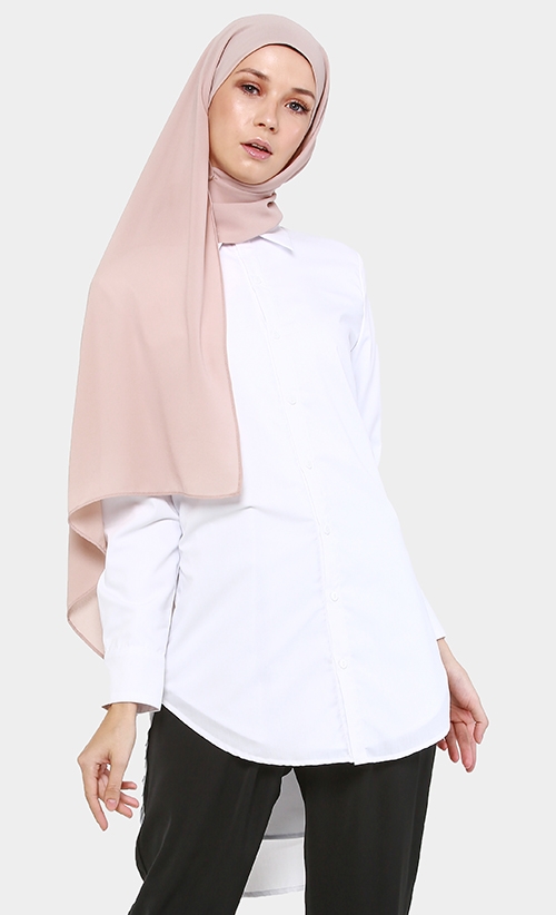 Cotton Tie Back Shirt in White