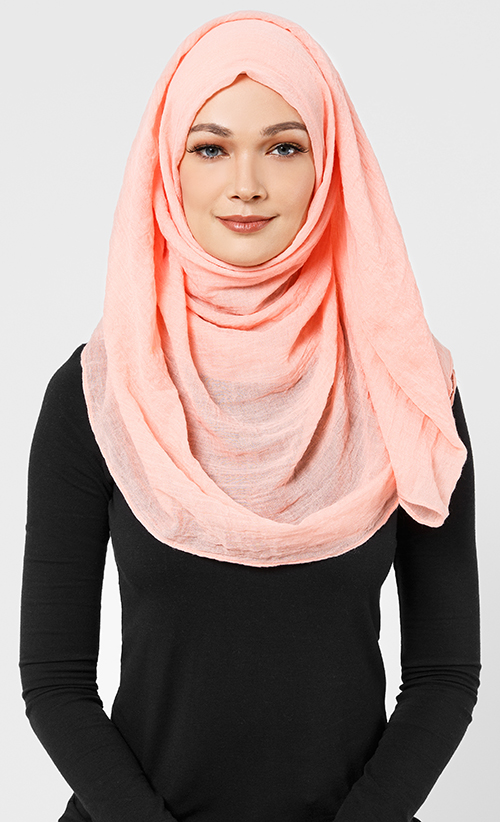 Modal Hijab in Pale Apricot