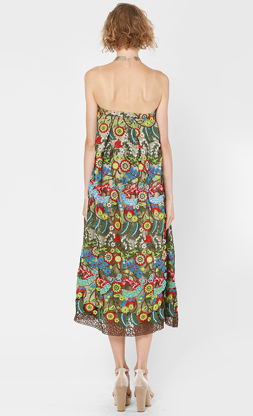 The Claire Lace Midi Dress in Garden image 2