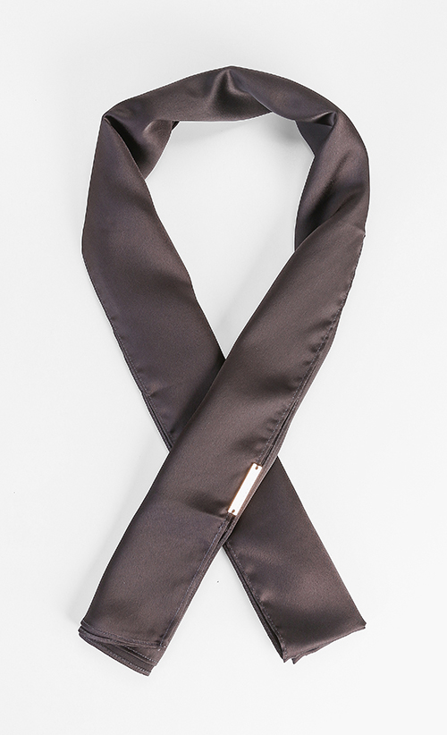 Satin Shawl in Black Olive image 2