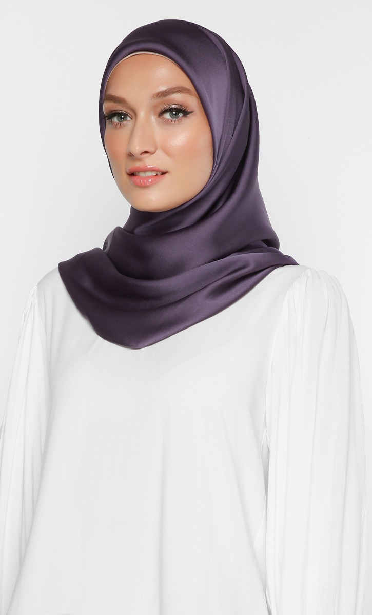 Satin Square Scarf in Winter Bloom image 2