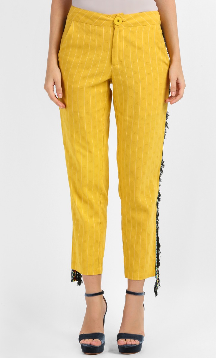 Elxi Tapered Pants in Mustard image 2