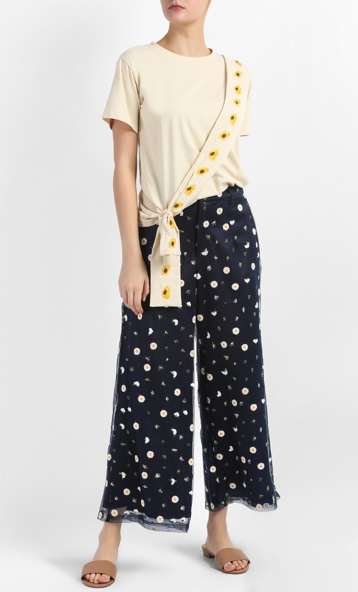 Sienna Embroidered T-Shirt (Adult) in Nude