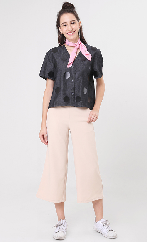 Allison Polka Dot Top in Black