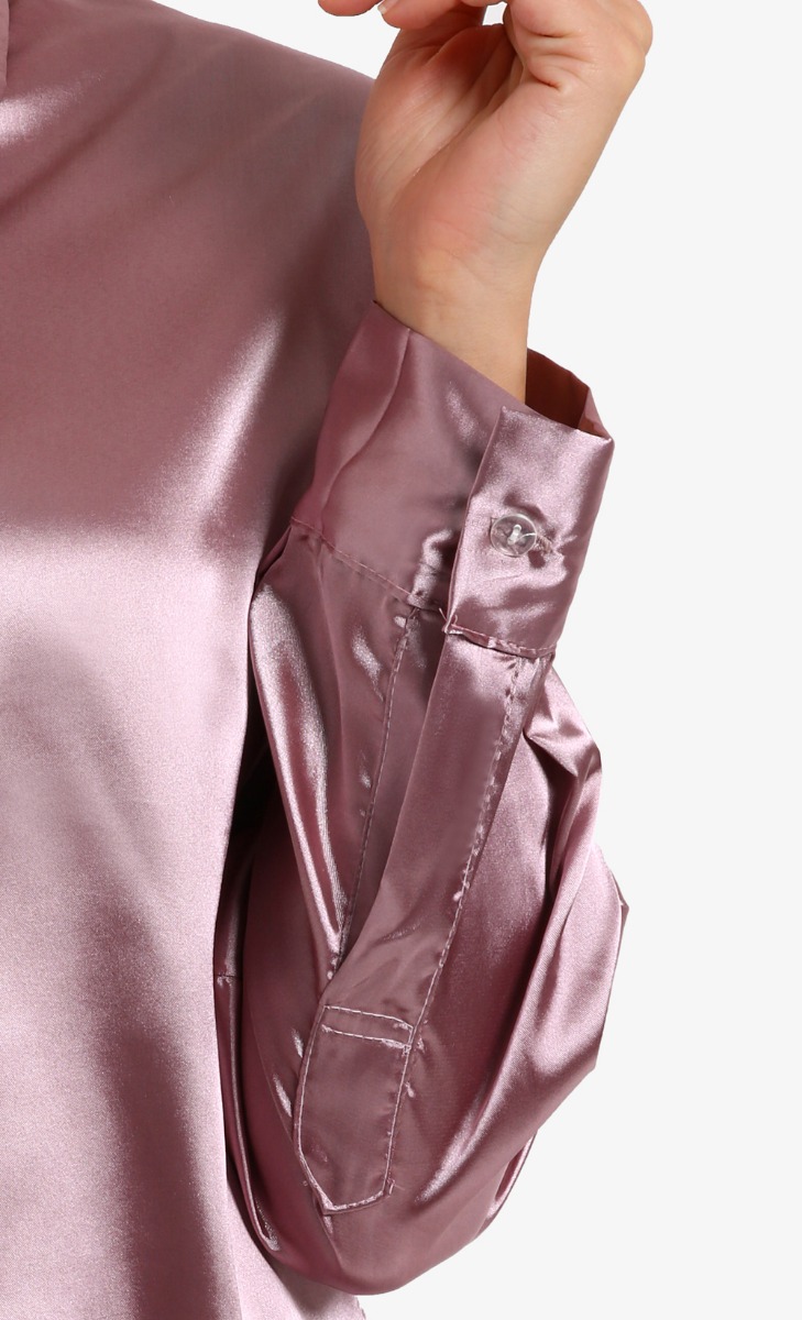 Jolie Loose Button Down Shirt in Pink image 2