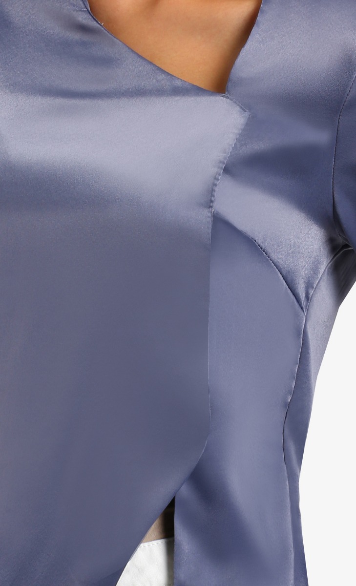 Naomi Loose Wild Long Sleeve Shirt in Grey image 2