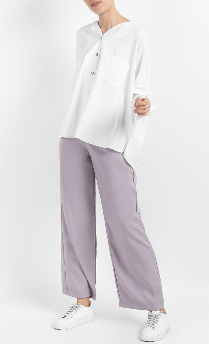 Natasha Regular Fit Long Pants in Grey